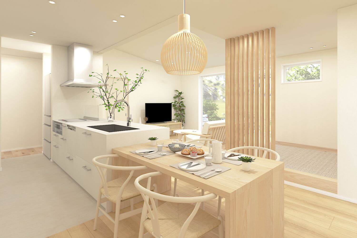 LDKと和室、主寝室を1階にまとめた住まい